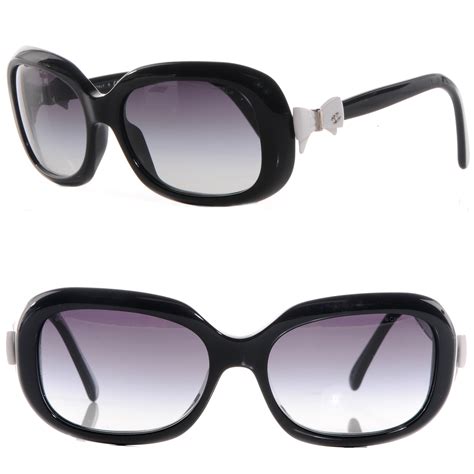 chanel black bow sunglasses